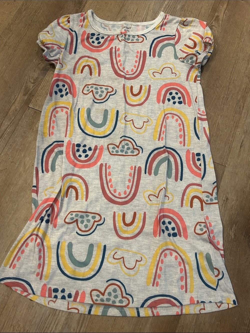 Girls' Carters Rainbow Print Short Sleeve Pajama Nightgown